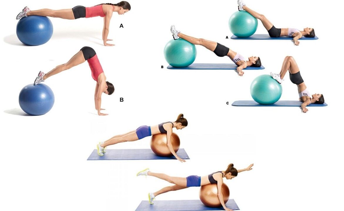 Exerciții eficiente pentru prevenirea osteocondrozei coloanei vertebrale pe un fitball